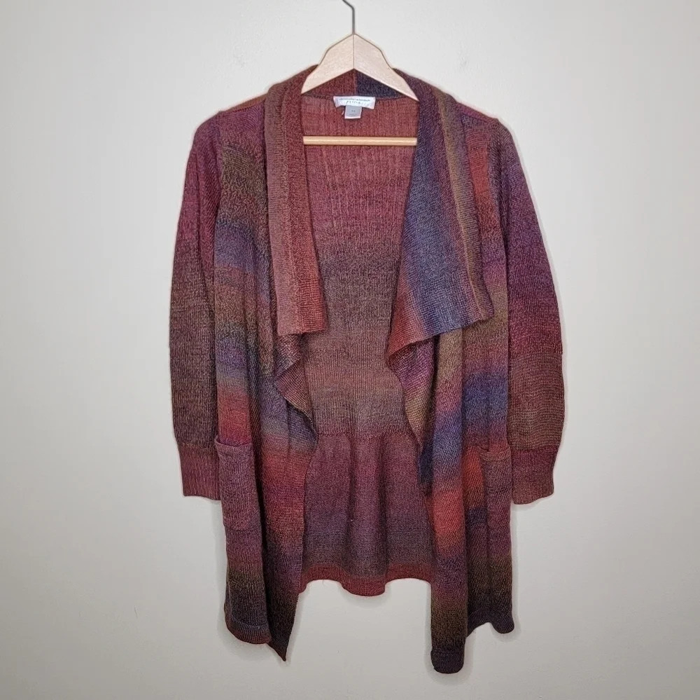 Christopher & Banks | Petite Draped Open Front Cardigan Sweater